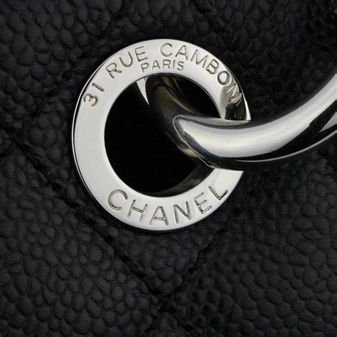 chanel gst black silver hardware|Chanel shopping bag.